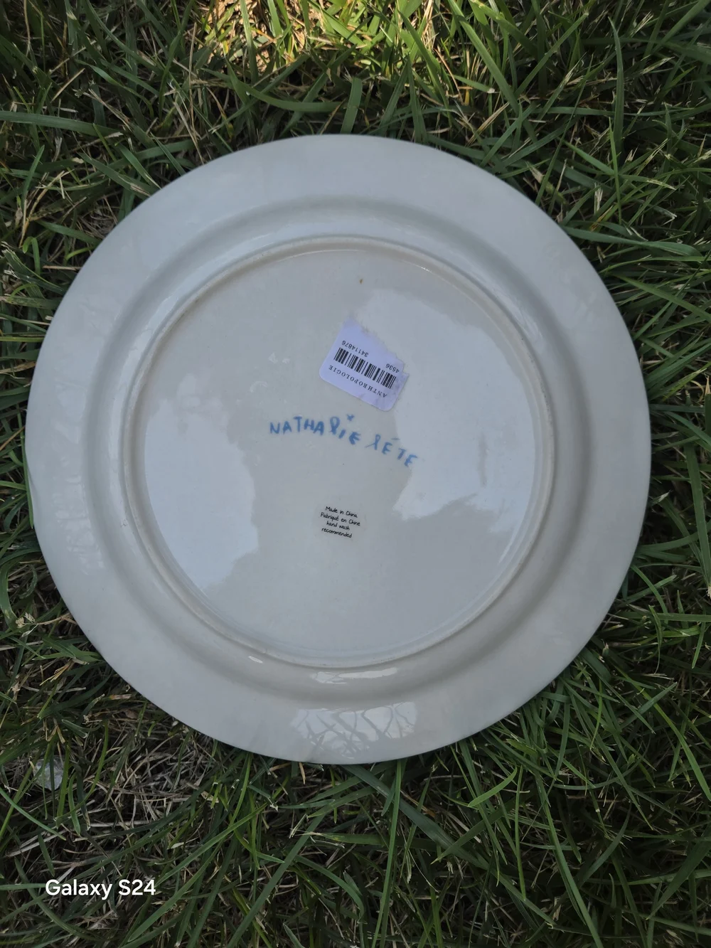 Floral- FOREVER-NATHALIE LETE Anthro Plate w/ Gold Rim
